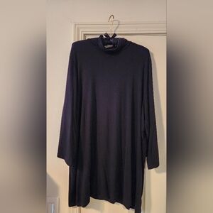 Torrid Super Soft Black Mock/Cowl TurtleNeck Tunic 3/4 Sleeve Size 3